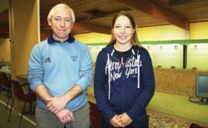 Le tandem de la réussite : Céline et son père, Daniel Goberville, ancien tireur lui aussi.