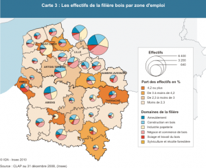 La filière bois en Picardie : 3300 entreprises et 15 000 emplois.