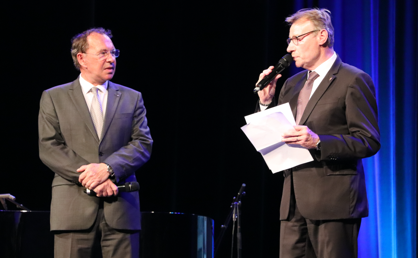 Pascal Fradcourt, président de le CPME et Pascal Demarthe, maire d’Abbeville.