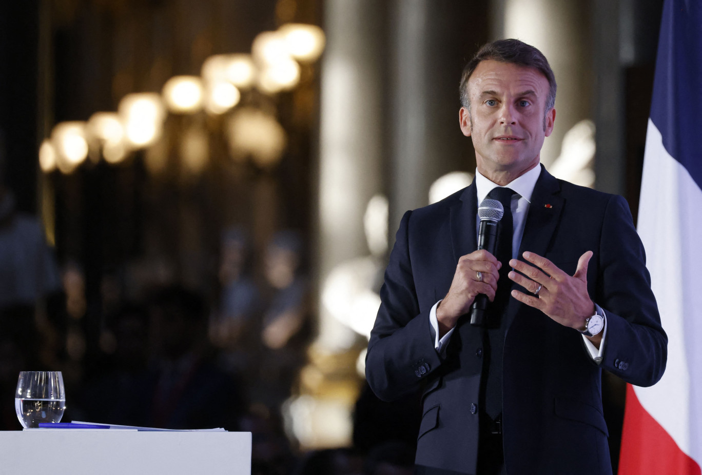 "Cette 7ème édition du Sommet Choose France est un millésime pour notre attractivité, qui bénéficiera à l’ensemble de notre territoire" a déclaré Emmanuel Macron le 13 mai dernier. (c)Ludovic Marin/Pool/AF