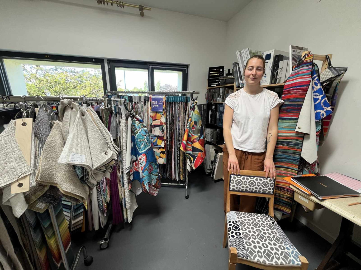 Julia Jacquemin dans son atelier du collectif Sqart à Saint-Quentin.