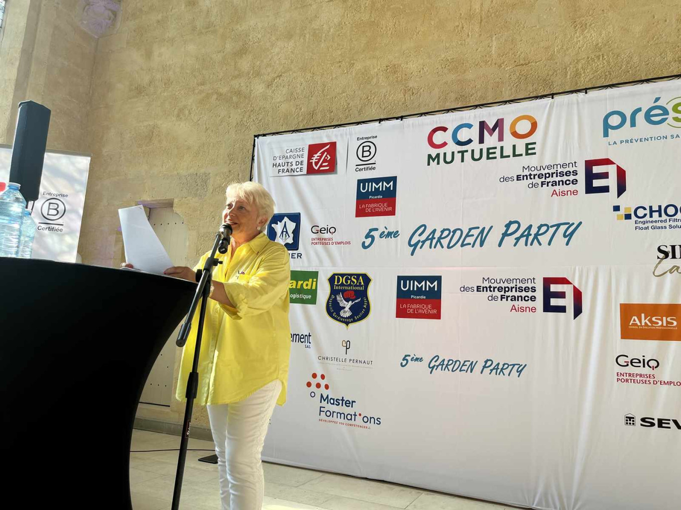 Pascale Sébille, Président du Medef Aisne lors de la Garden Party à Soissons le 26 juin.