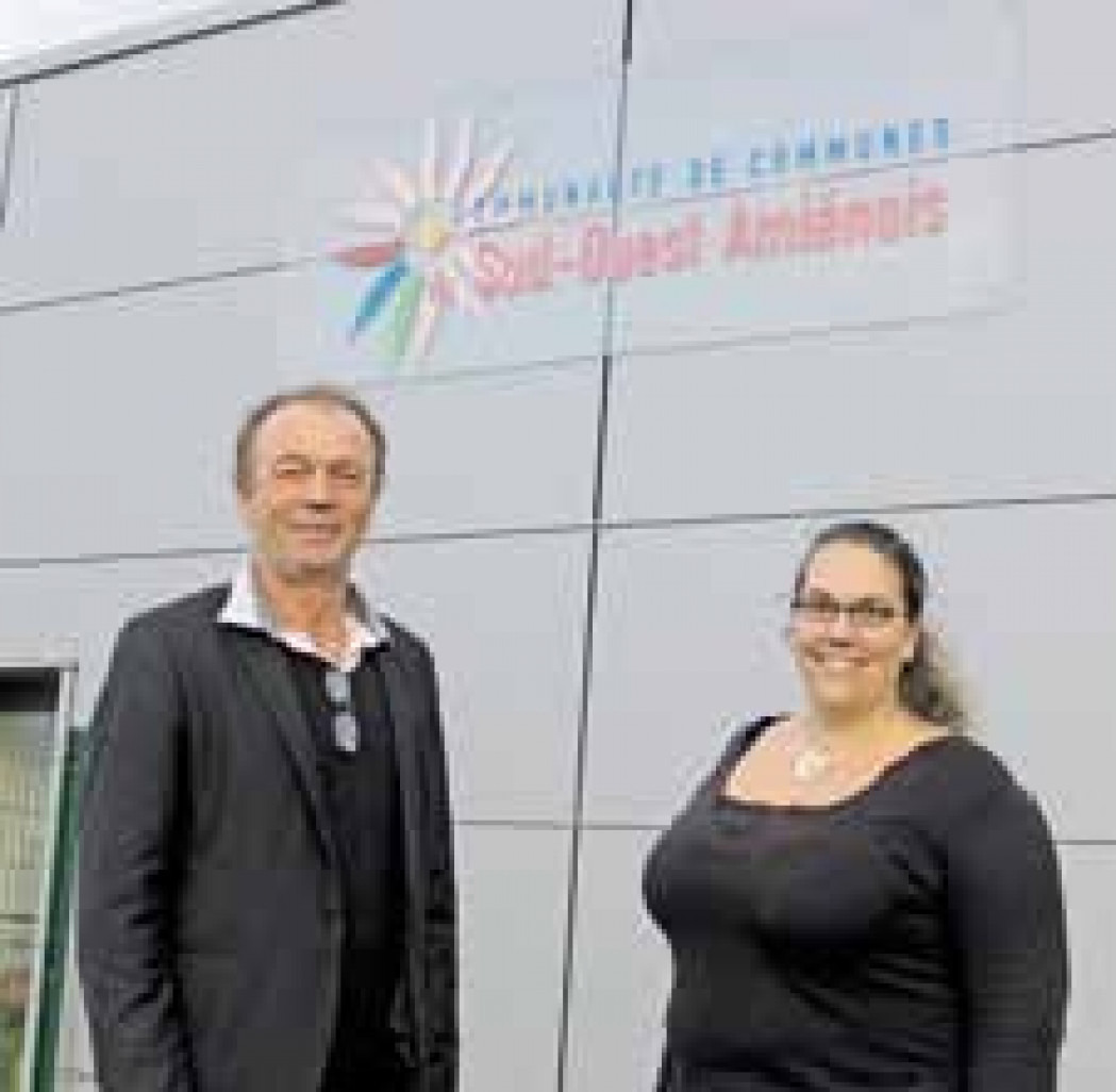 Alain Desfosses, président de la communauté de communes, et Emmanuelle Bissieux, directrice générale adjointe.